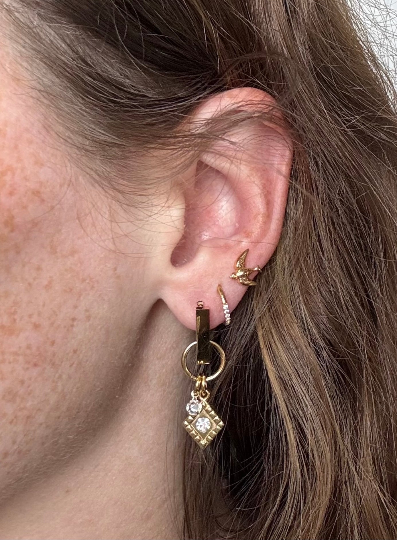 Boucles d’oreilles CRYSTAL Dorée