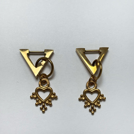 Boucles d’oreilles BOHEMIAN HEART Dorée